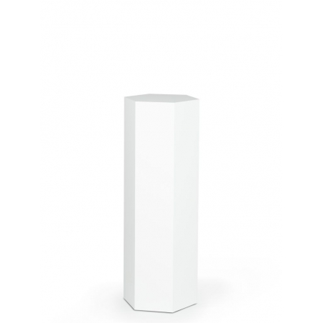 Sekskantet pidestall, hvit, 40 x 100 cm