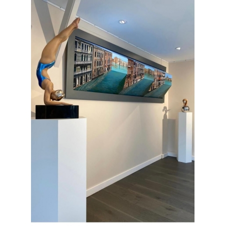 Sekskantet pidestall, hvit, 40 x 100 cm