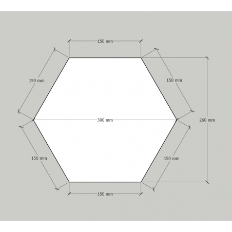 Sekskantet pidestall, farger, 30 x 100 cm