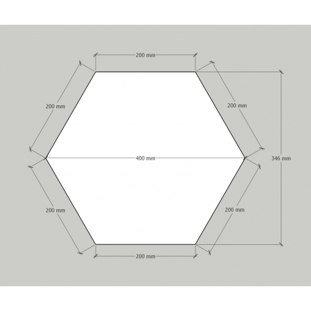 Sekskantet pidestall, farger, 40 x 100 cm