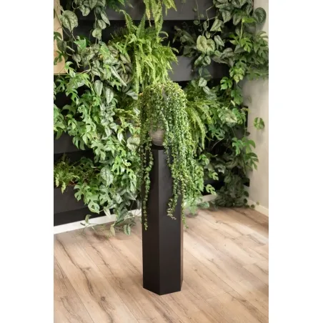 Sekskantet pidestall, svart, 40 x 100 cm