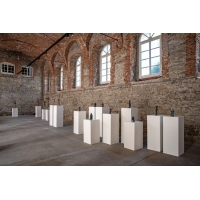 MDF witte sokkels | plantenzuilen | zuilen wit MDF zijdeglans